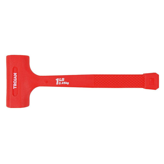 Trojan Deadblow Hammer - 16oz 1lb - Non-Marring - Black - Durable Handle - Auzzistore