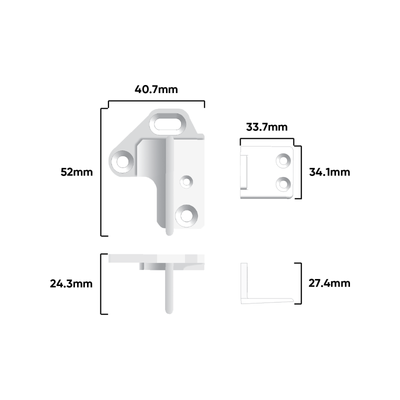Rolltrak Plastic Door Guide - Combination Floor & Architrave - 52mm - Easy Installation