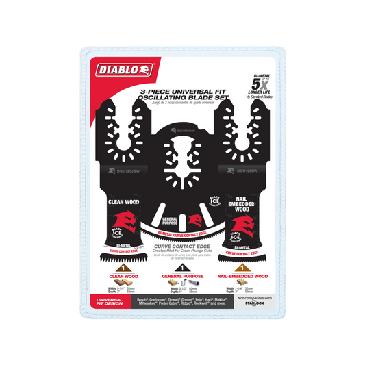 Diablo Multi Tool Blade Set - 3 Piece Bi-Metal Universal - 139.7mm x 215mm - Durable Cutting Edges - Auzzistore