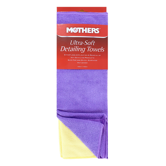 Mothers Ultra Soft Detailing Towels 4 Pack - 400mm x 400mm - Blue - Machine Washable