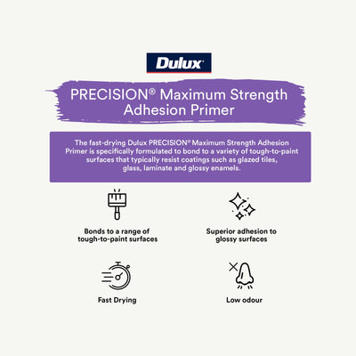 Dulux Precision White Primer 4L Water Based Maximum Strength Adhesion