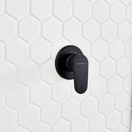 Methven Glide Shower Mixer - Matte Black - 80mm Brass - Durable Design – view 2