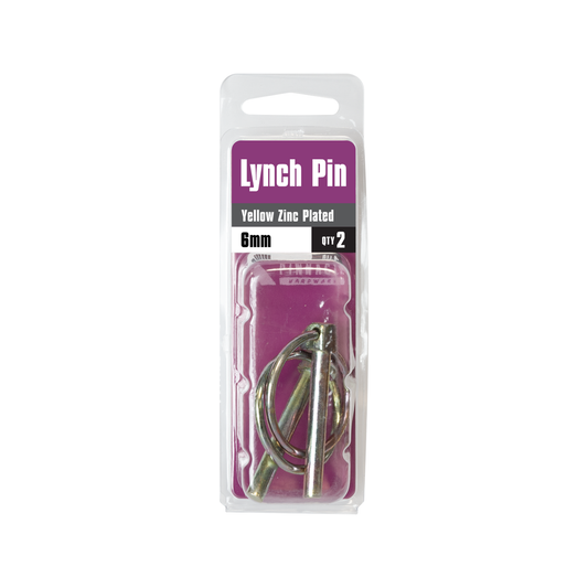 Pinnacle Lynch Pin 6mm Yellow Zinc Plated Steel 2 Pack Durable – view 2 - Auzzistore