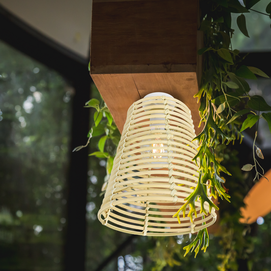Luce Bella Rattan Woven Batten Fix - 200mm - Rattan - Indoor Use – view 2