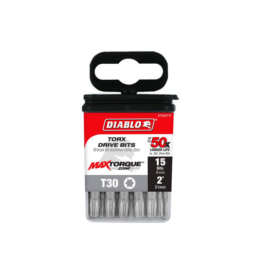 Diablo Power Bit T30 2" - 15 Pack - Extreme Durability - Impact Resistance - Auzzistore