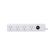 Click White 4 Outlet Powerboard With Master Switch
