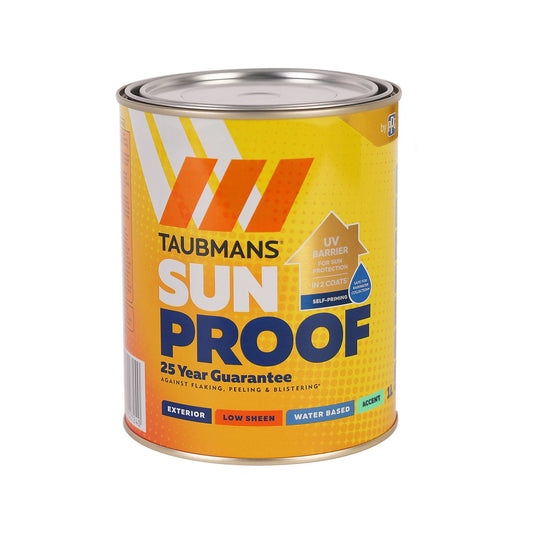 Taubmans 1L Accent Low Sheen Sunproof Exterior Paint - UV Protection - Self-Priming - Auzzistore
