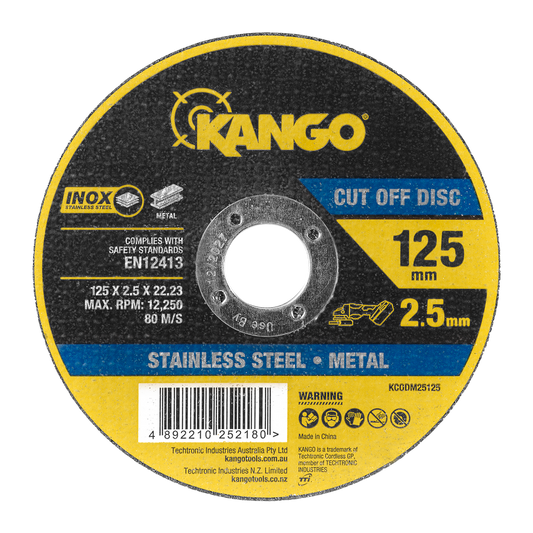 Kango Metal Cut Off Disc - 125mm x 2.5mm - Inox-Free - Steel & Stainless Steel Cutting - Auzzistore