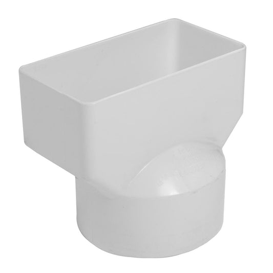 Icon Plastics Downpipe Adaptor - 100 x 50 To 80mm - PVC - White - Auzzistore