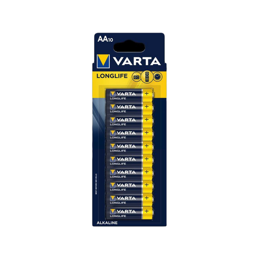 Varta Alkaline AA Batteries 10 Pack - Plastic - High Performance