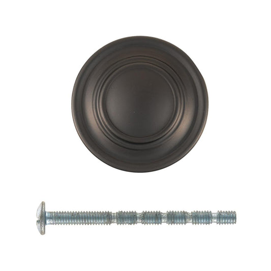 Taskmaster 34mm Round Cabinet Knob - Gunmetal - 1 Pack - Easy Installation