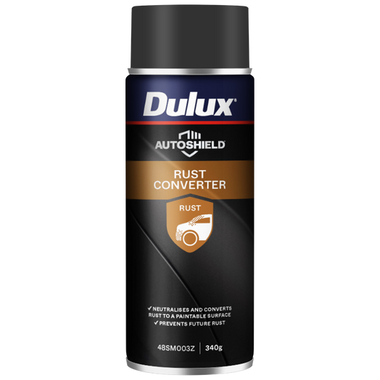 Dulux Autoshield Rust Converter Spray Paint 340g - 65mm x 210mm - Black - Auzzistore