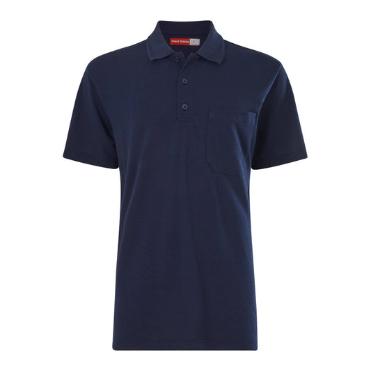 Hard Yakka Men’s Short Sleeve Polo 2XL - Navy - Durable Cotton - Regular Fit