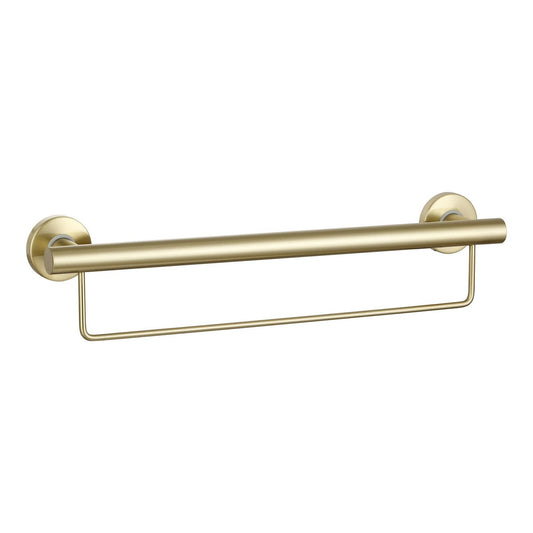 Evekare 600mm Towel Rail with Grab Rail - Brushed Brass - Durable Support