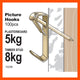 Everhang 8kg Brass Plated Picture Hanging Hook 100 Pack Durable Use