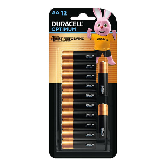 Duracell Optimum AA Batteries 12 Pack - 95mm x 210mm x 17mm - Long-Lasting Power