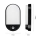 Brilliant Lighting 10W Barnet Slimline Oval Bunker Security Sensor Light - 115mm x 208mm - Black - Motion Detection - Weather Resistant