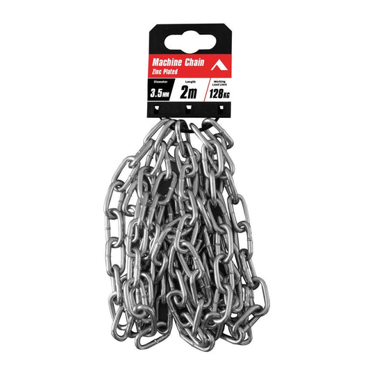 Pinnacle 3 Machine Chain 5mm x 2m - Zinc Plated - Durable for Fencing & Security - Auzzistore