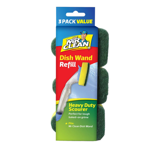 Mr Clean Heavy Duty Dish Wand Refills 3 Pack - 85mm x 40mm x 185mm - Tough Grime Removal