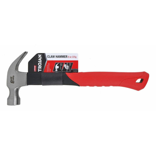 Trojan 8oz Fibreglass Claw Hammer - 225g - Durable & Ergonomic Design - Auzzistore