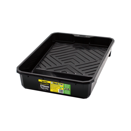 Uni Pro 270mm Heavy Duty Paint Tray - Black - Deep Grooves for Even Loading - Auzzistore