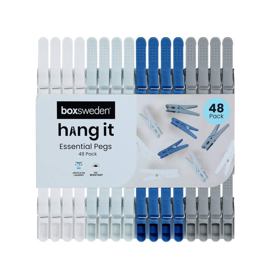 Boxsweden Essential Pegs 48 Pack - Durable UV Resistant Laundry Pegs 235mm