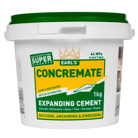 Earl S Concremate Expanding Cement 1kg Powder Hardens Quickly - Auzzistore