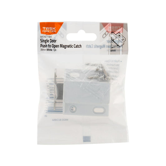 Taskmaster Magnetic Door Catch - 38mm - Plastic - Push to Open - Auzzistore