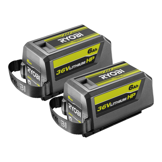 Ryobi 36V HP 6Ah Battery Twin Pack - 2 Batteries - 140mm x 208mm x 238mm - Auzzistore