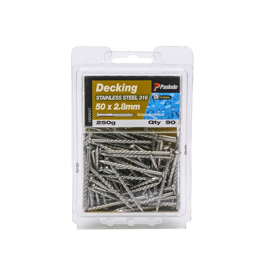 Paslode Griplock Nails 50mm 2.8mm Stainless Steel 90 Pack - Auzzistore