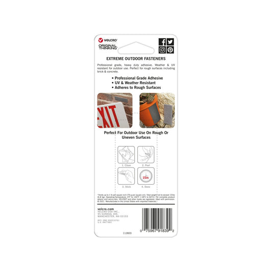 Velcro Brand Extreme Outdoor Strip - 50mm x 10cm - Black - 2 Pack - Weather Resistant – view 2 - Auzzistore