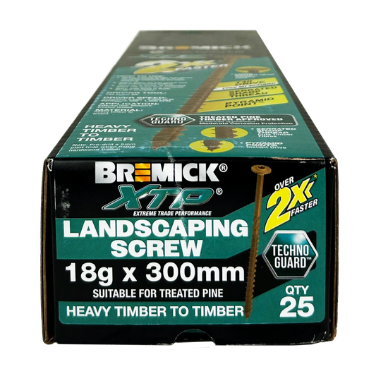 Bremick XTP Landscape Screws - 18g x 300mm - T40 - 25 Pack - Corrosion Resistant - Auzzistore