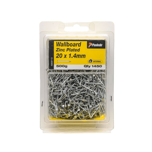 Paslode Wallboard Nails - 20 x 1 4mm - Zinc Plated - Internal Use - 1450 Pack - Auzzistore