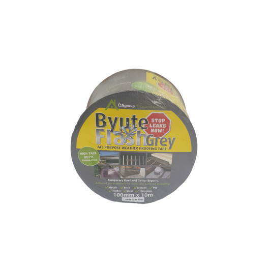 Cagroup Byute Flash Grey Sealing Tape 100mm x 10m - Weatherproof Adhesive - Auzzistore