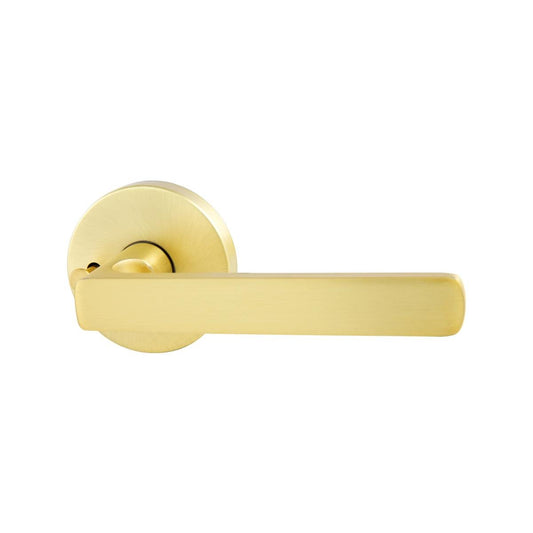 Gainsborough Avant Rivera Satin Brass Privacy Lever Set - 148mm x 64mm - Quick Installation - Auzzistore