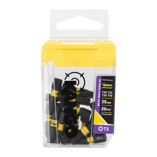 Kango 25mm TX Mix Impact Driver Insert Bits 20 Pack - Precision Fitment - Durable - Auzzistore