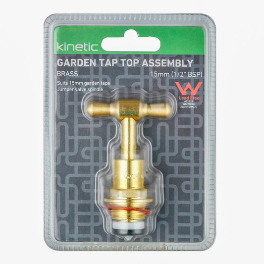 Kinetic 15mm Brass Garden Tap Top Assembly - Lead-Free - Watertight Seal – view 2 - Auzzistore