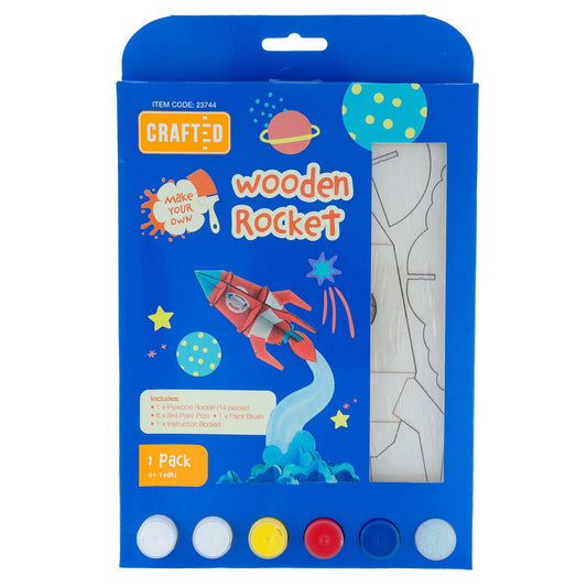 Crafted - Rocket Wooden Puzzle - 14 Pieces - 195mm x 305mm - Creative Assembly Kit