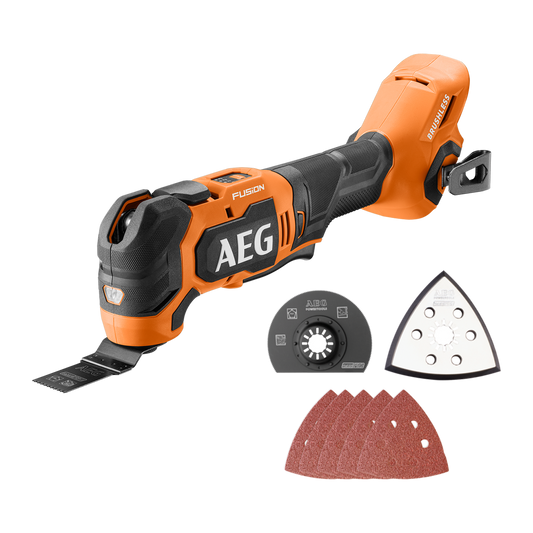 AEG 18V Fusion Multi Function Tool Skin A18FMT20 - 130mm x 84mm x 325mm - Versatile Cutting & Sanding Tool - Auzzistore