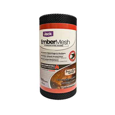 Jack Ember Mesh Ultra 190mm x 4m Stainless Steel Fire Protection