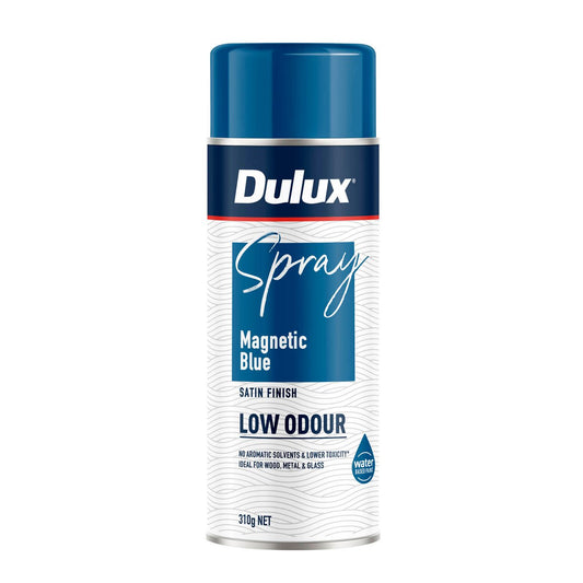 Dulux Spray Paint 310g Low Odour Satin Magnetic Blue - Water-Based - Quick Dry - Auzzistore