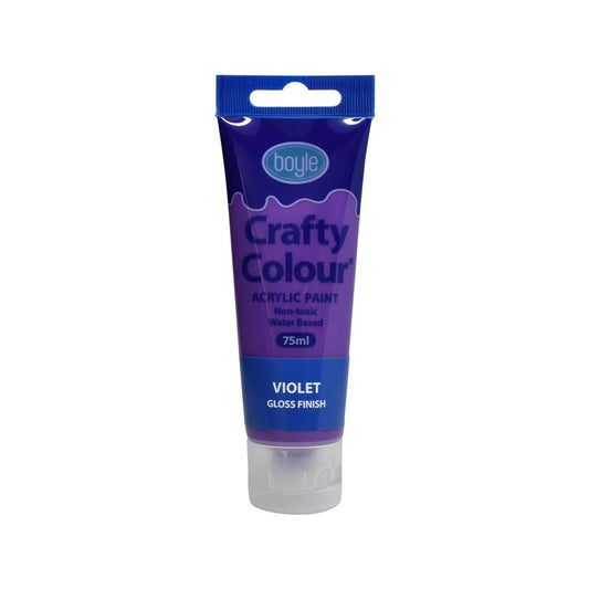 Boyle Crafty Colour Acrylic Paint - 75ml - Violet - Non-Toxic