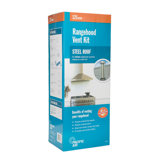 Pacific Air 125mm Steel Roof Rangehood Venting Kit Aluminium Durable - Auzzistore
