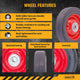 Easyroll 150mm Black Rubber Tyre - Red Metal Centre - 40kg Load Rating