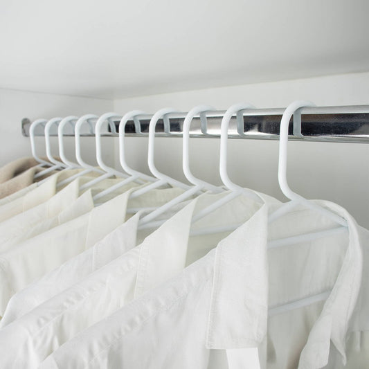 All Set White Plastic Tube Clothes Hangers 10 Pack - 445mm x 215mm - Anti-Slip – view 2