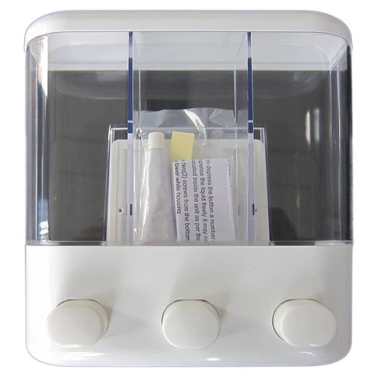 Handi Homes Triple Liquid Dispenser - 500ml Plastic - One Hand Push