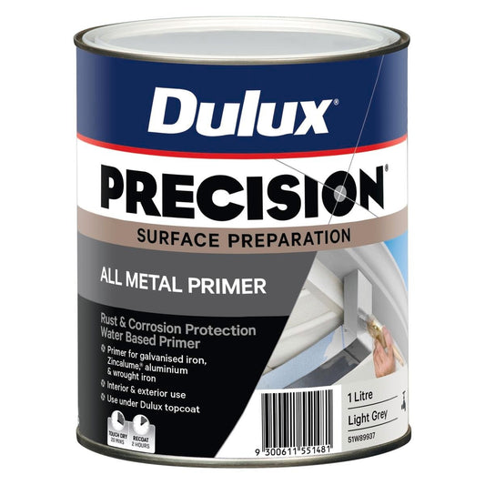 Dulux Precision All Metal Primer 1L Water Based Anti-Corrosive Paint - Auzzistore