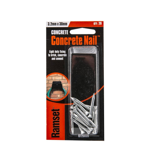 Ramset Concrete Nail 3.2mm x 30mm Zinc Steel 20 Pack Durable - Auzzistore