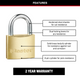 Master Lock 40mm Brass Keyed Padlock 2 Pack - Durable - Rust Resistant