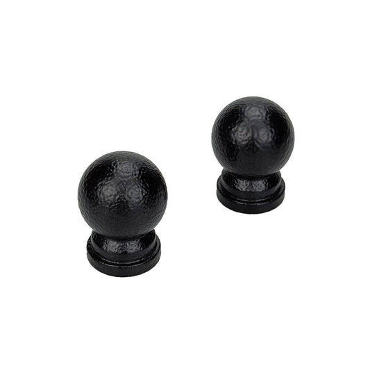 Pillar 16mm Black Ball Curtain Rod Finials - 2 Pack - 70mm - Secure Fit - Auzzistore